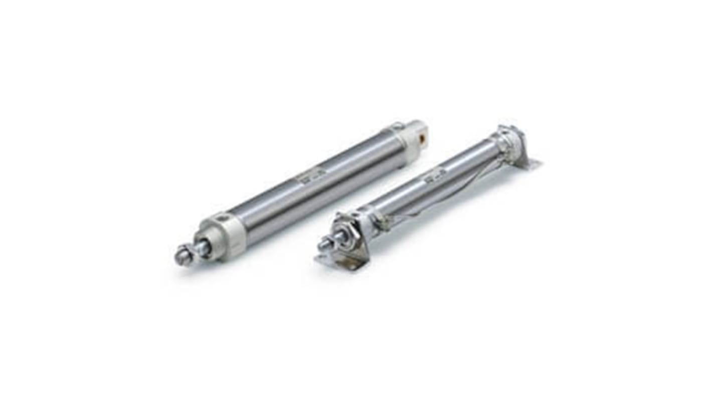 SMC Pneumatic Cylinder - 32mm Bore, 10mm Stroke, CM2 Series, Double Acting