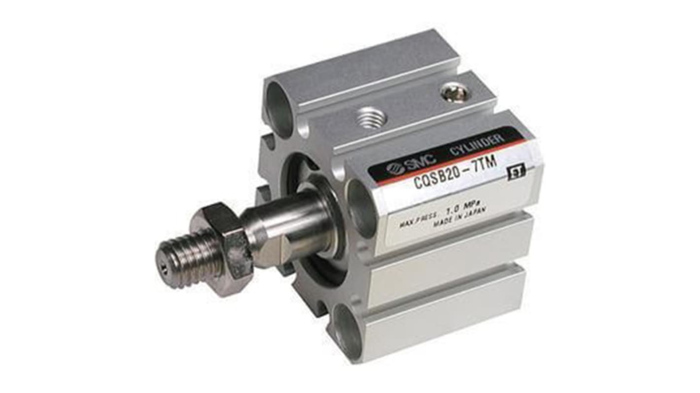 SMC Pneumatic Cylinder - 25mm Bore, 10mm Stroke, CQS Series, Single Acting