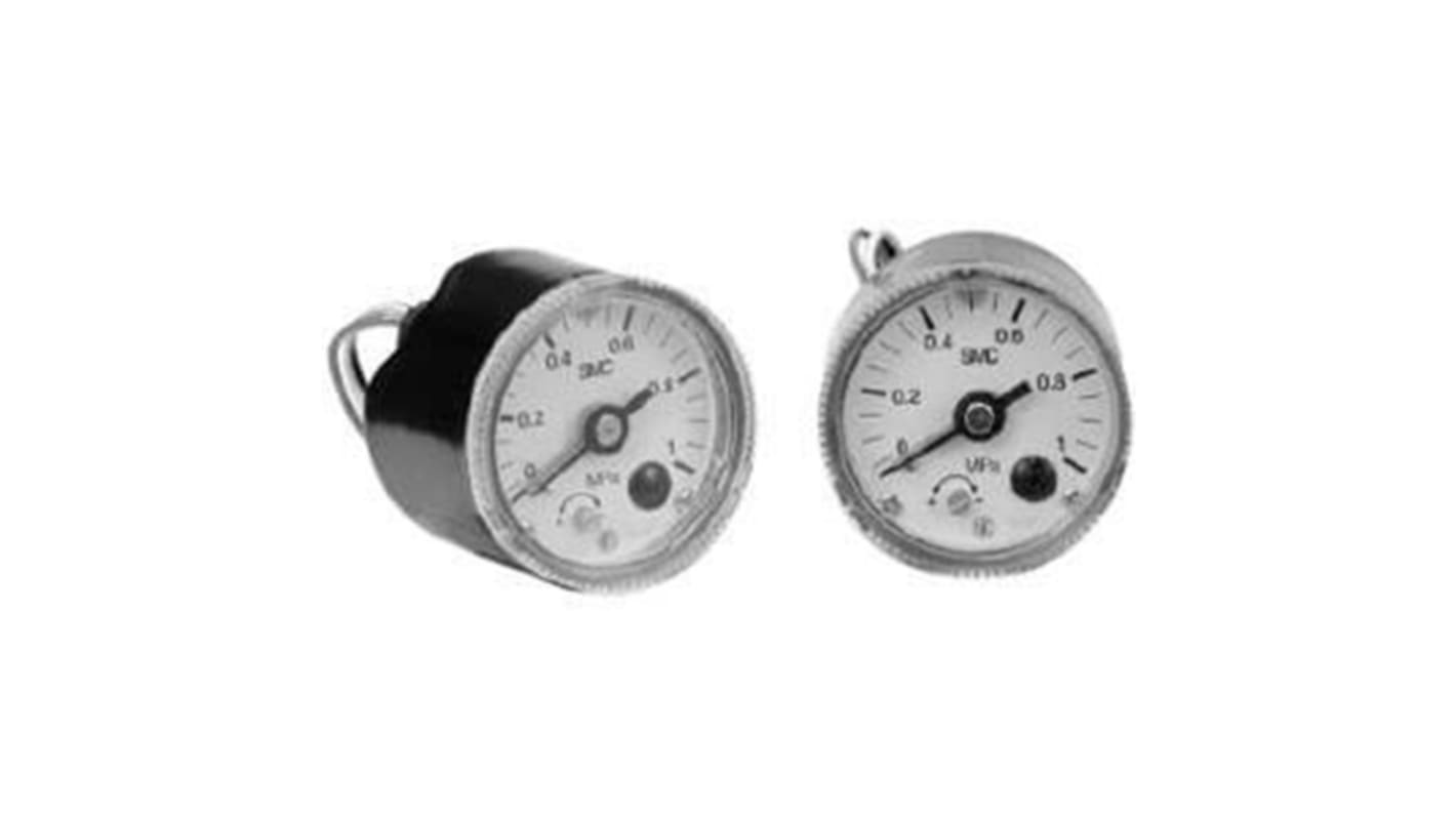 SMC R 1/8 Analogue Pressure Gauge 10bar Back Entry, GP46-10-01-C-Q, 0bar min.