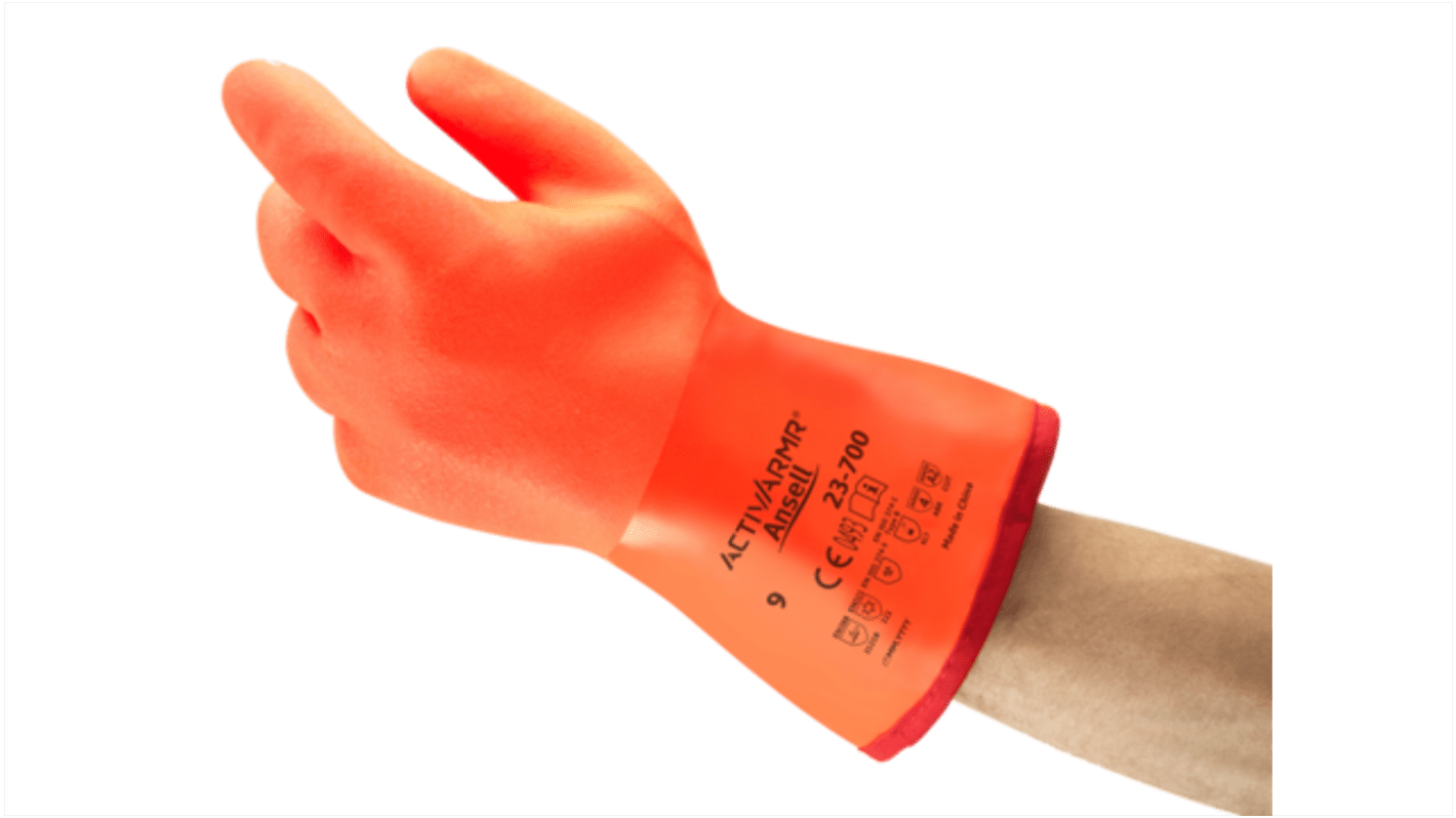 Gants de manutention Ansell ActivArmr taille 9, Résistant aux produits chimiques, Imperméable, Orange