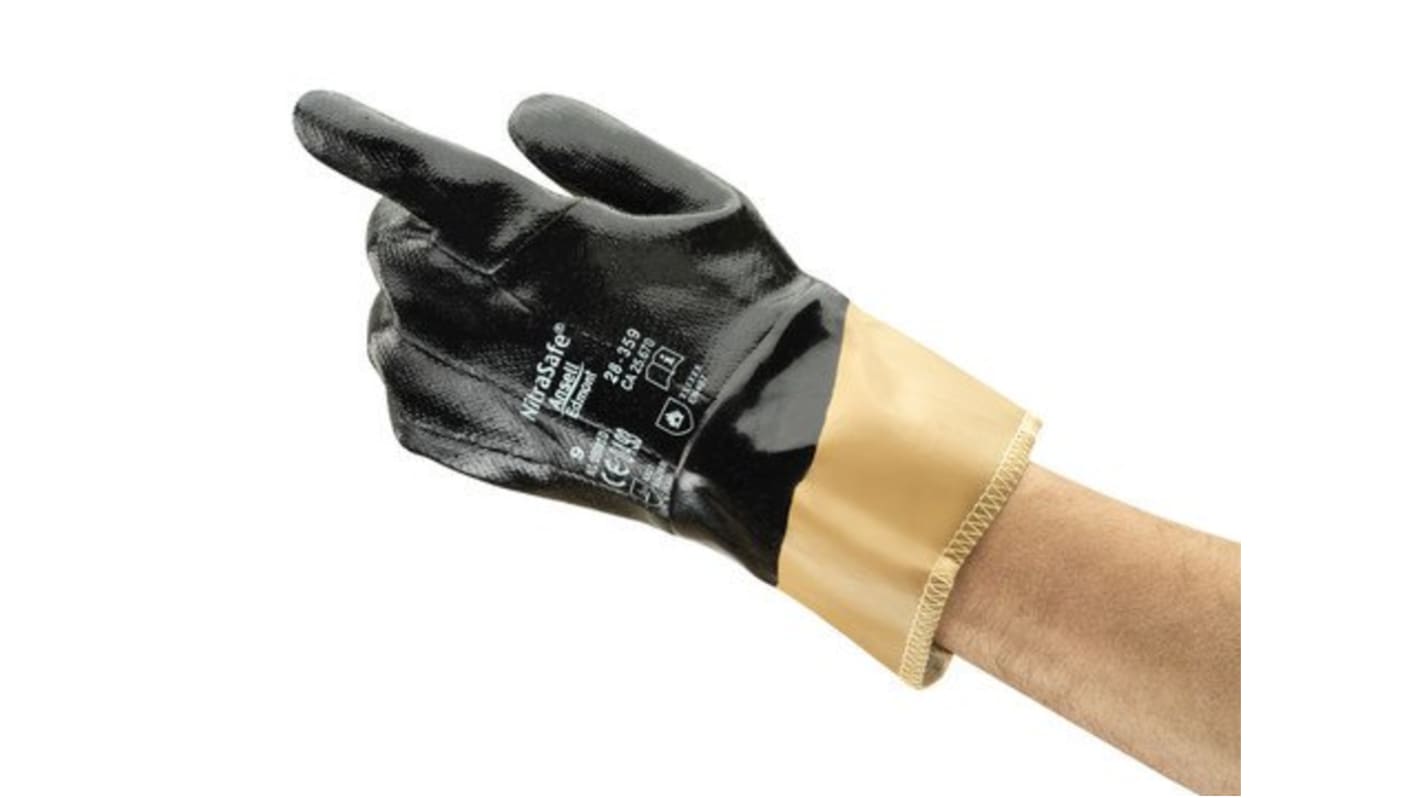 Ansell ActivArmr Black Nitrile Cut Resistant, Mechanical Protection Work Gloves, Size 10, XL, Nitrile Coating