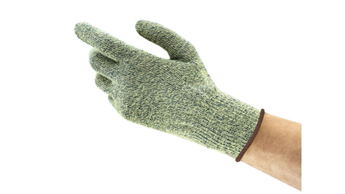 Guantes de trabajo de Kevlar Verde Ansell serie HyFlex, talla 9, Resistente a los cortes, Protección mecánica