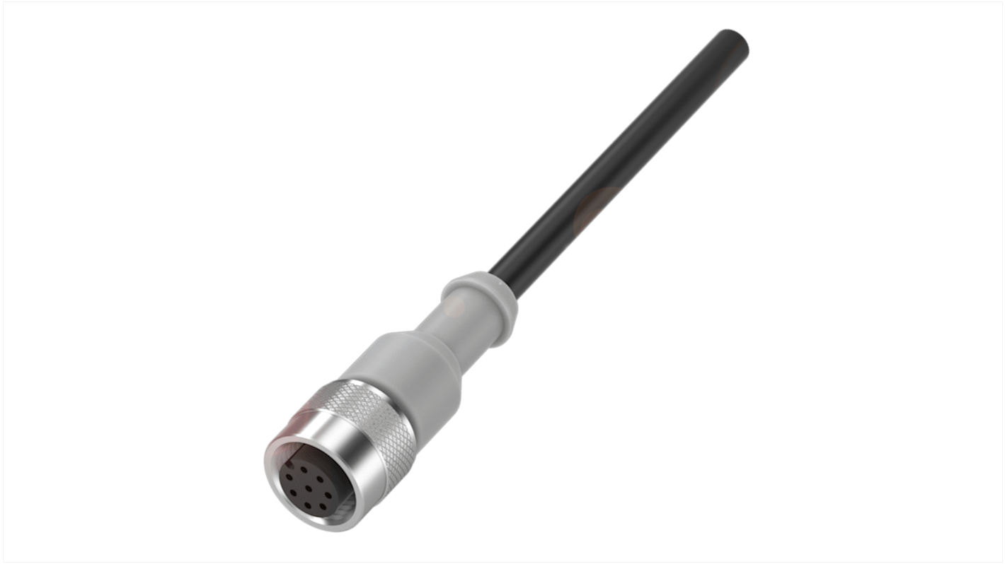 BALLUFF Straight Female 8 way M12 to Unterminated Sensor Actuator Cable, 5m