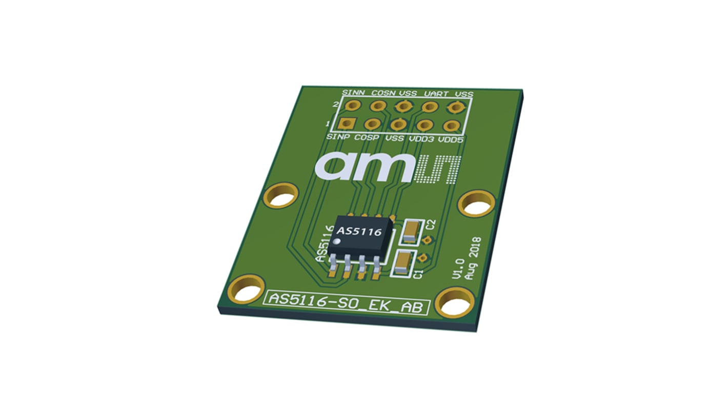 Placa de adaptador Sensor de posición ams OSRAM AS5116-SO_EK_AB - AS5116-SO_EK_AB, para usar con AS5116