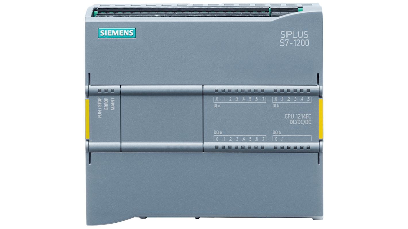 Siemens SIPLUS S7-1200 CPU 1214FC Series PLC CPU for Use with SIPLUS S7-1200, Transistor Output, 16-Input, Analog Input