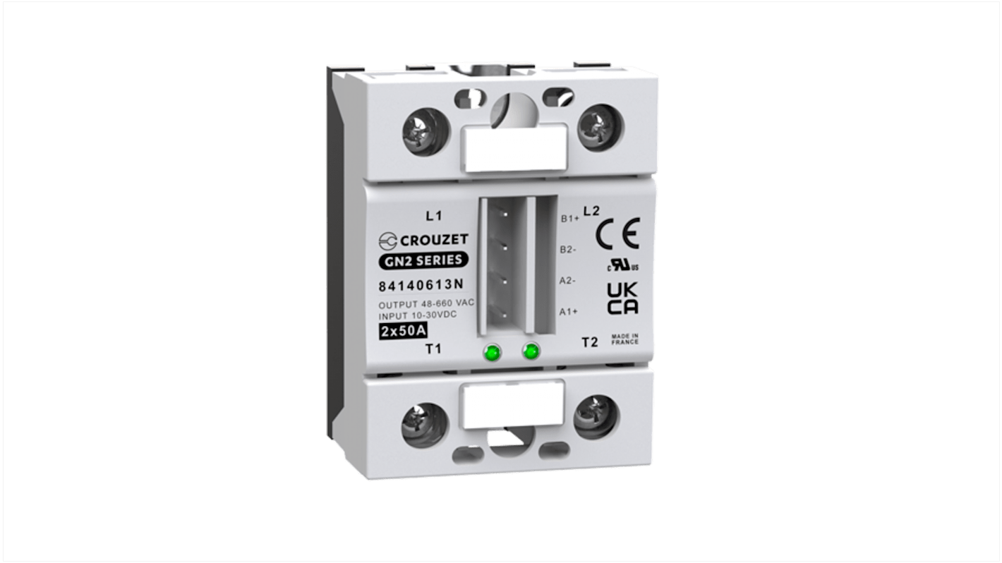 Crouzet GN2 Series Solid State Relay, 50 A Load, Panel Mount, 660 V rms Load