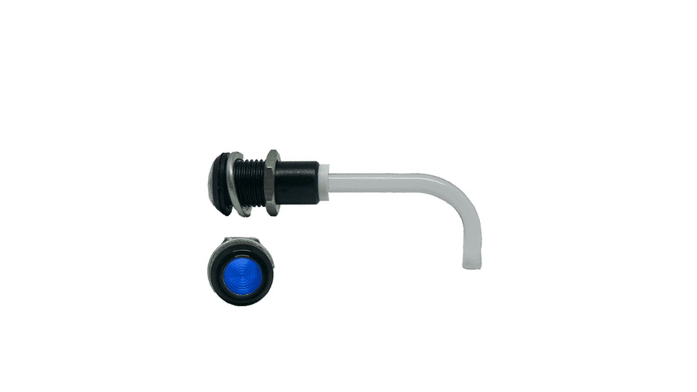 RHD-1100-1500-F9PZB67PR Bivar, Panel Mount Right Angle LED Light Pipe, Blue Round Lens