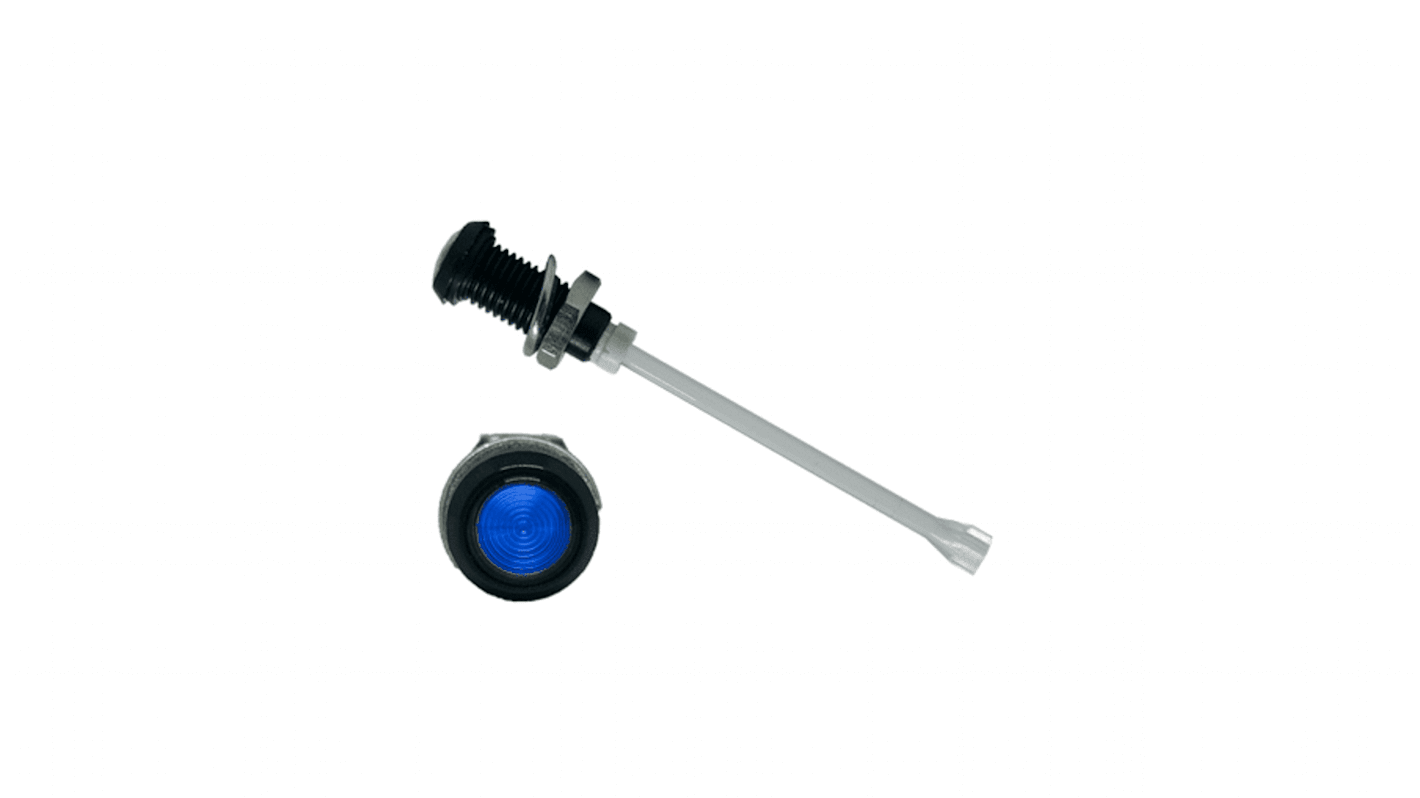 Bivar LED-Lichtleiter Einfach, , Rund-Linse Blau 28.8mm, Tafelmontage