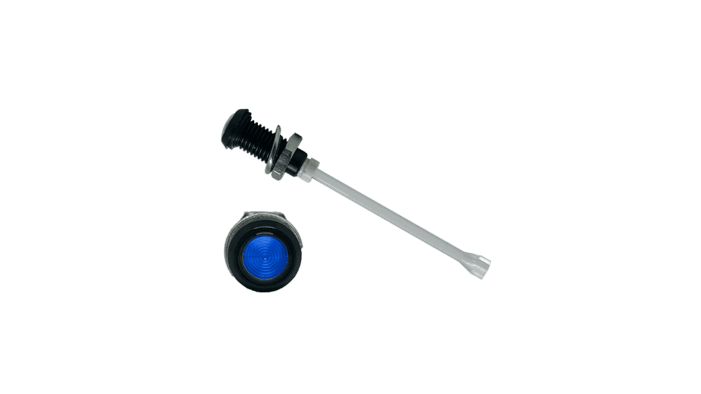 Bivar LED-Lichtleiter Einfach, , Rund-Linse Blau 30.1mm, Tafelmontage