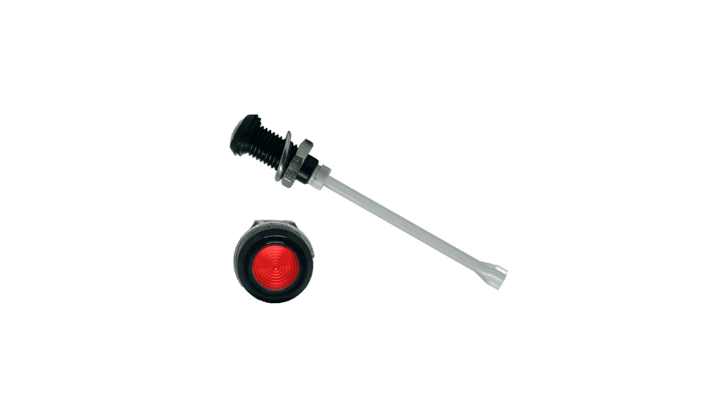 Bivar LED-Lichtleiter Einfach, , Rund-Linse Rot 30.1mm, Tafelmontage