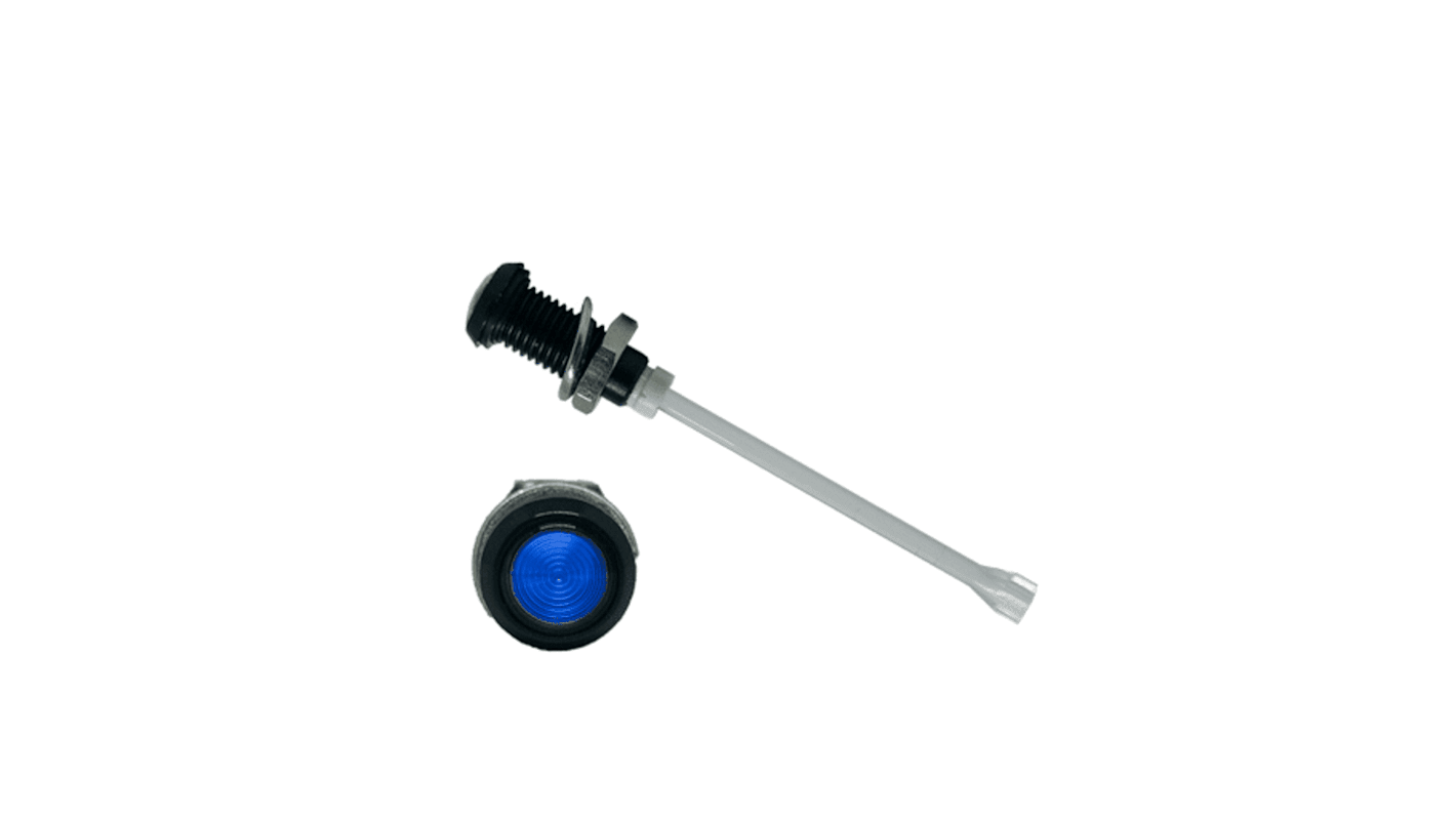 Bivar LED-Lichtleiter Einfach, , Rund-Linse Blau 41.5mm, Tafelmontage