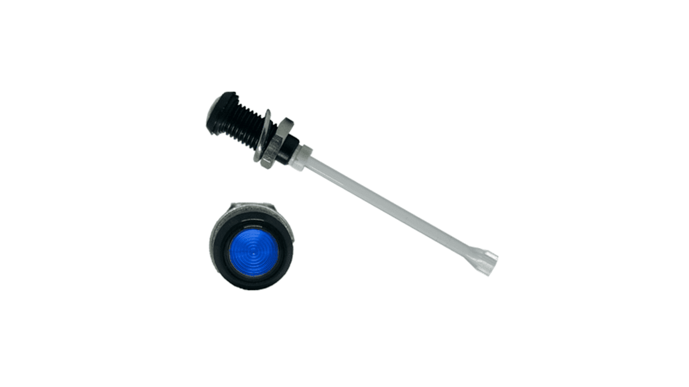 RHD-1890-F9PZB67PR Bivar, Panel Mount Vertical LED Light Pipe, Blue Round Lens