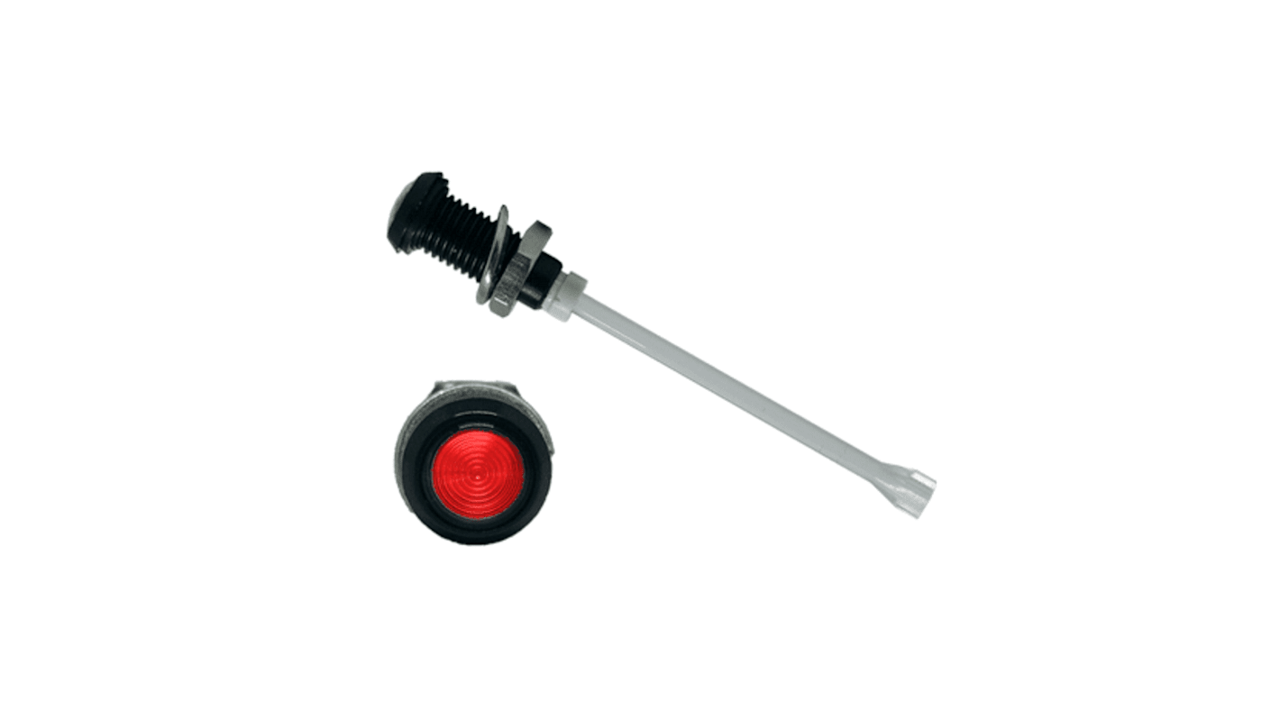 Bivar LED-Lichtleiter Einfach, , Rund-Linse Rot 47.8mm, Tafelmontage