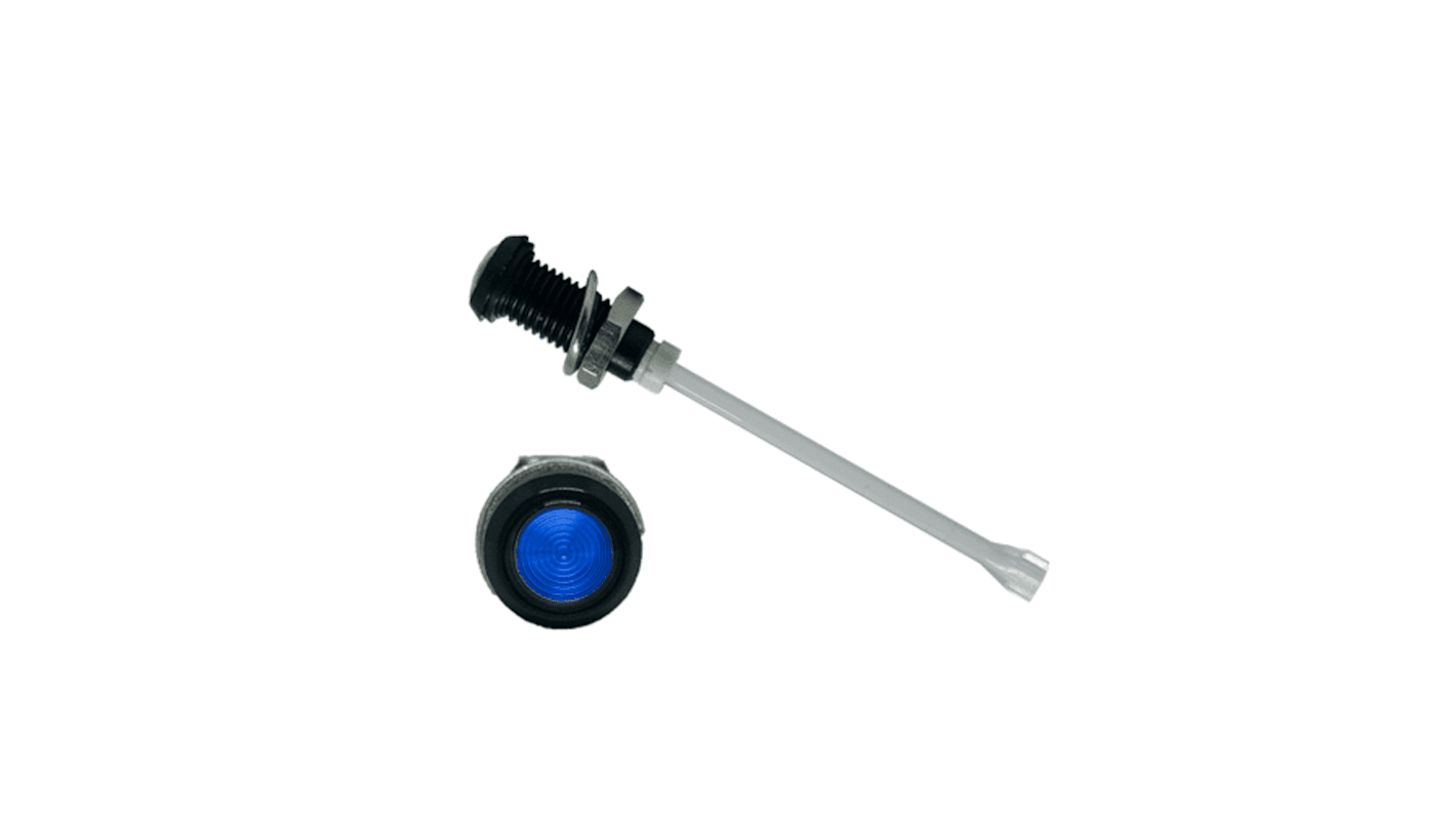 Bivar LED-Lichtleiter Einfach, , Rund-Linse Blau 48.4mm, Tafelmontage