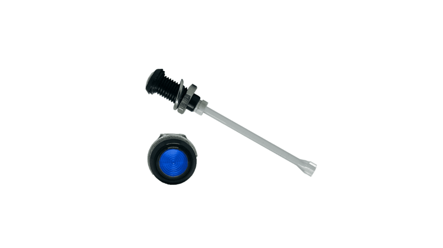 RHD-2160-F6PZB67PR Bivar, Panel Mount Vertical LED Light Pipe, Blue Round Lens