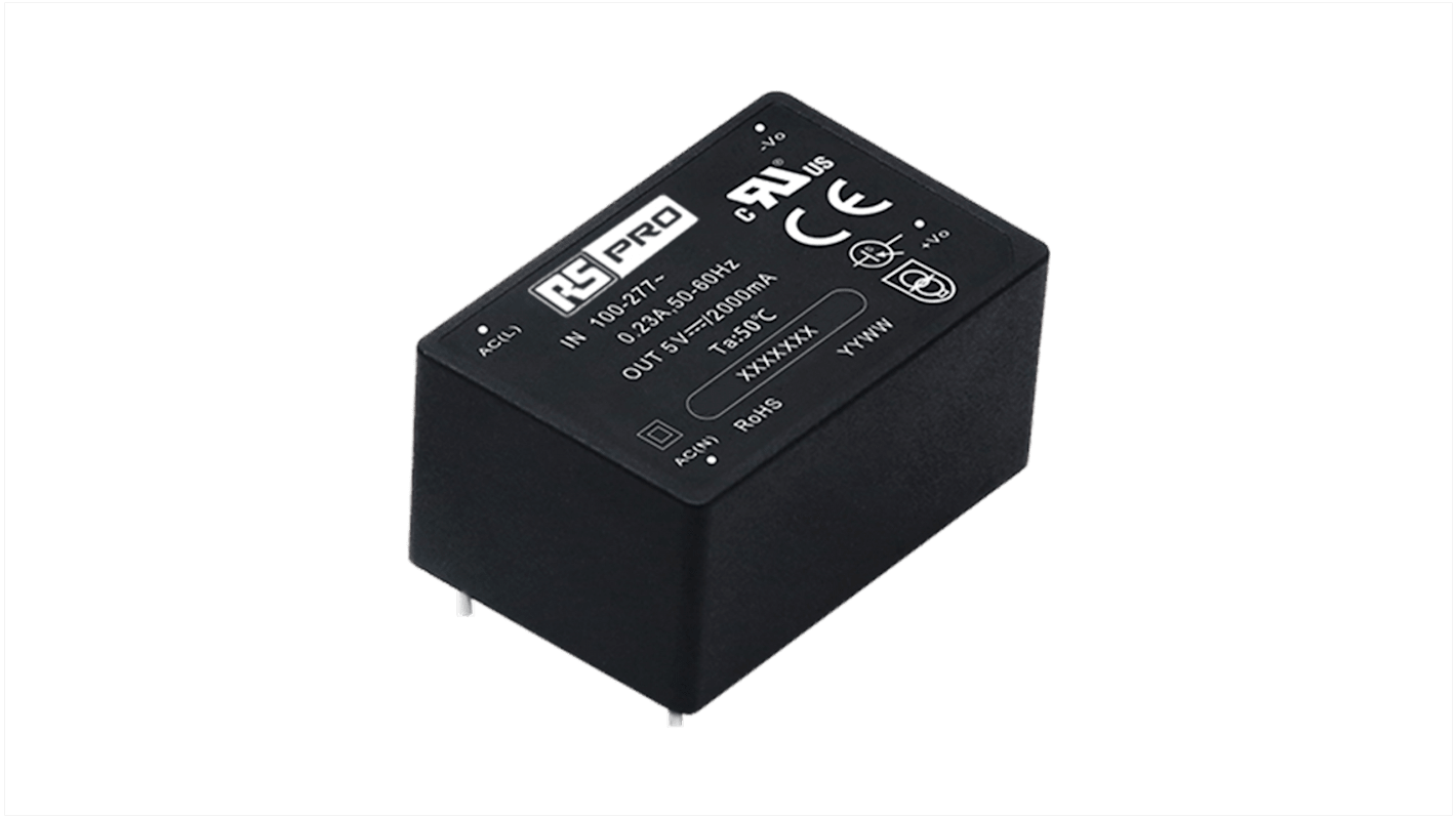 RS PRO Schaltnetzteil, 5V dc / 2A 10W 85 → 305 V ac, 100 → 430 V dc