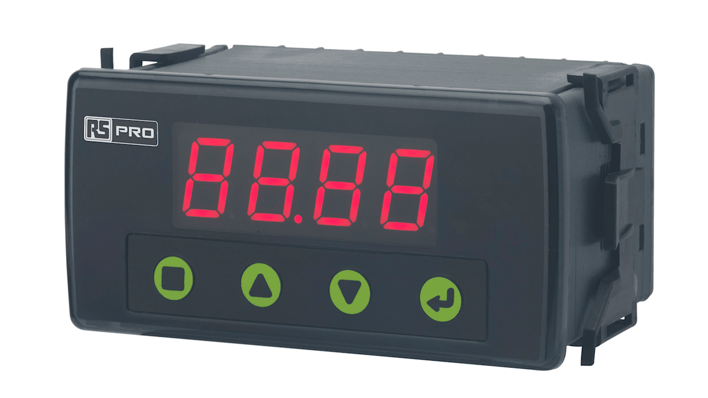 RS PRO 7-Segment Display Process Indicator for Analog, Thermocouple, PT100, 0 → 20 mA, 4 → 20 mA, 0