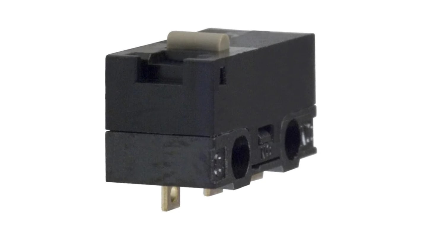 Omron Pin Plunger Subminiature Micro Switch, Through Hole Terminal, 100 mA, SPDT, IP40