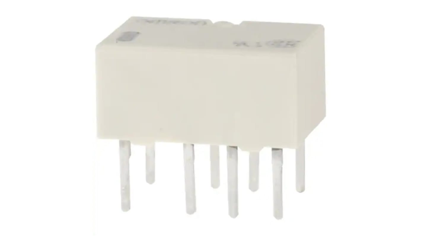 Omron PCB Mount Signal Relay, 12V dc Coil, 1A Switching Current, DPDT