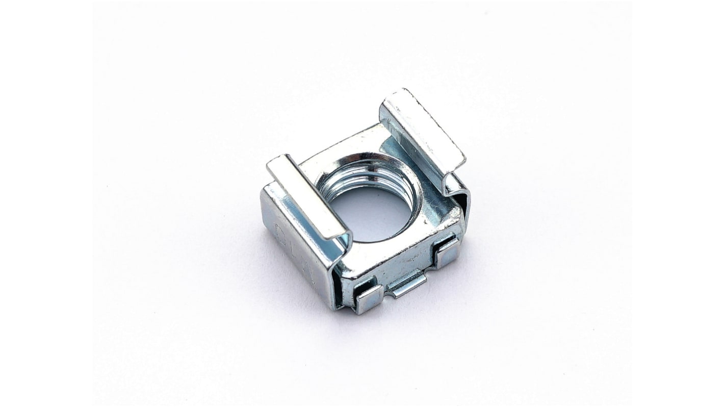 RS PRO M8 16mm Steel Square Nuts, Bright Zinc Plated Finish