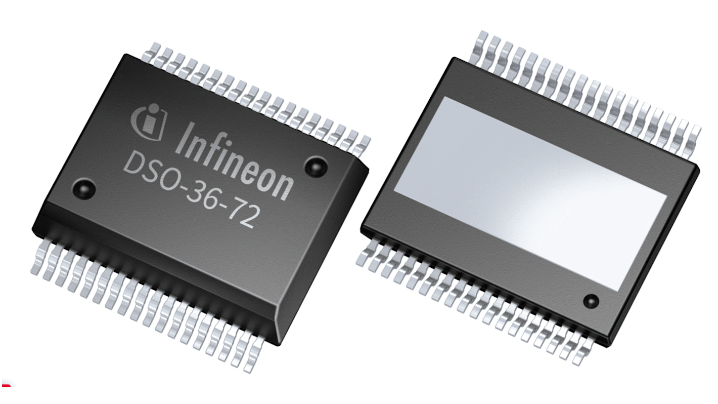 Motormeghajtó IC 6 csatornás TLE92466EDXUMA1, 36-tüskés, PG-DSO-36-72 250mA 4 → 40 V Egyenáram PWM