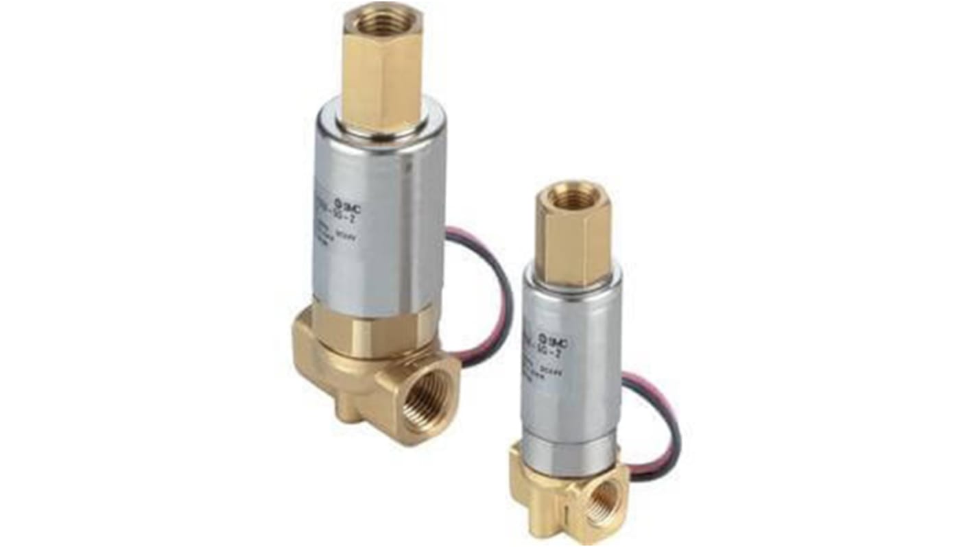 SMC Solenoid Valve VDW250-5G-2-M5-A-Q, 3 port(s) , NO/NC, 24 V dc, 5mm