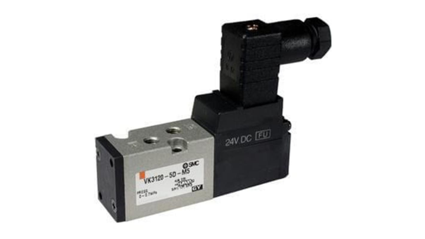 Electroválvula neumática SMC, Serie VK3000, Solenoide, Montaje en base