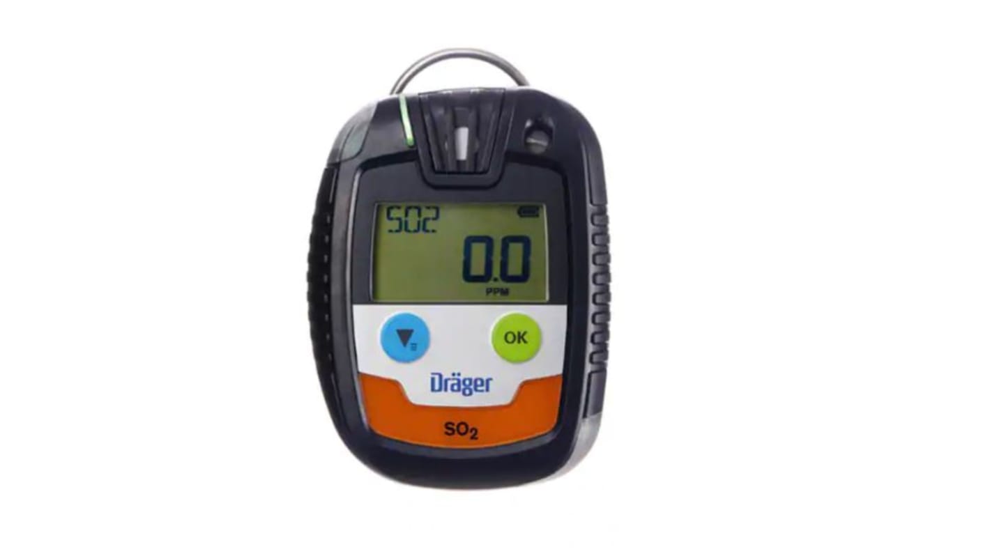 DRAEGER Pac 6000 S02 Portable Gas Detector for Sulphur Dioxide Detection, Audible Alarm, ATEX Approved