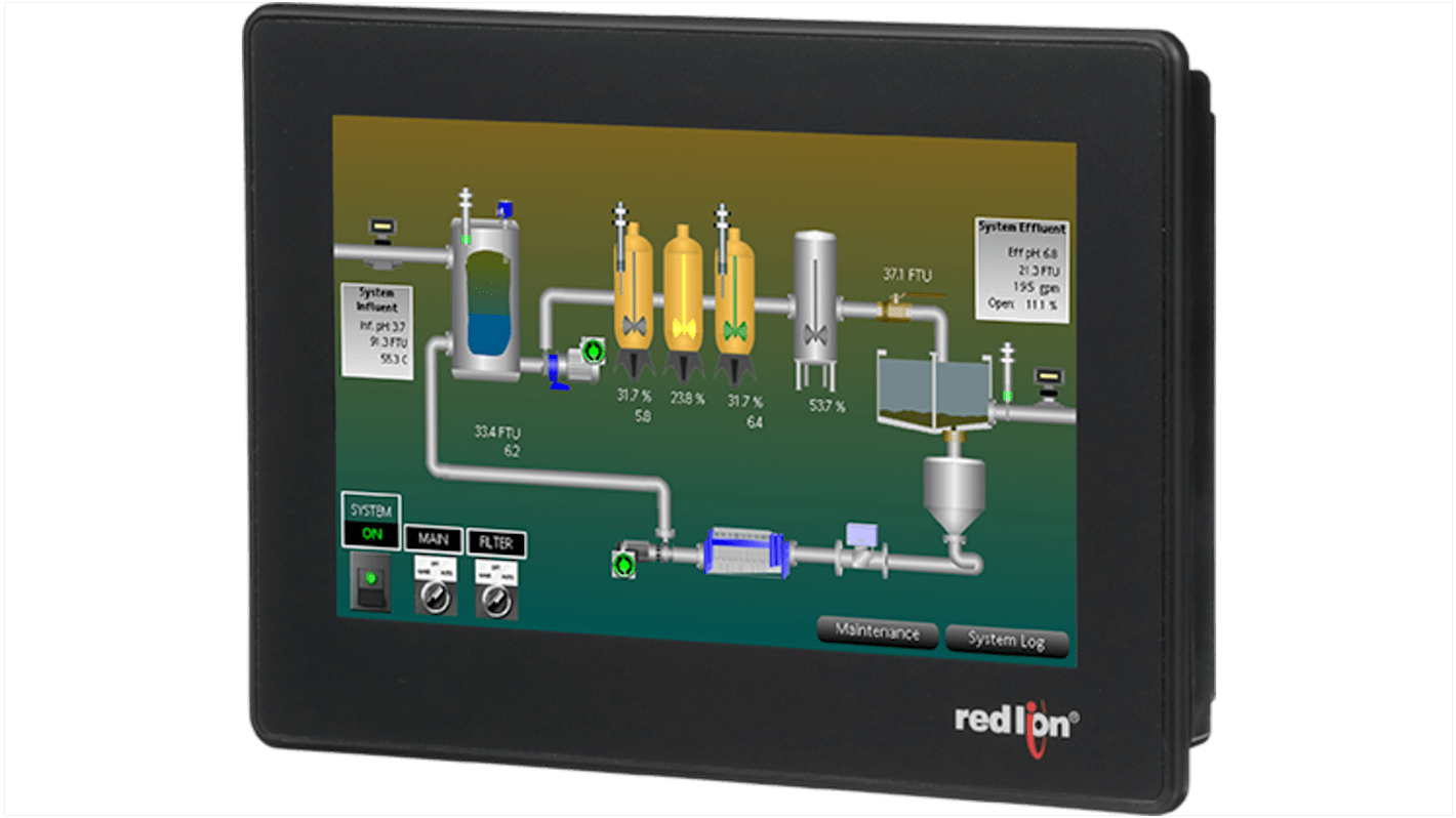 Display HMI touch screen Red Lion, TFT, 7", serie CR3000, display TFT