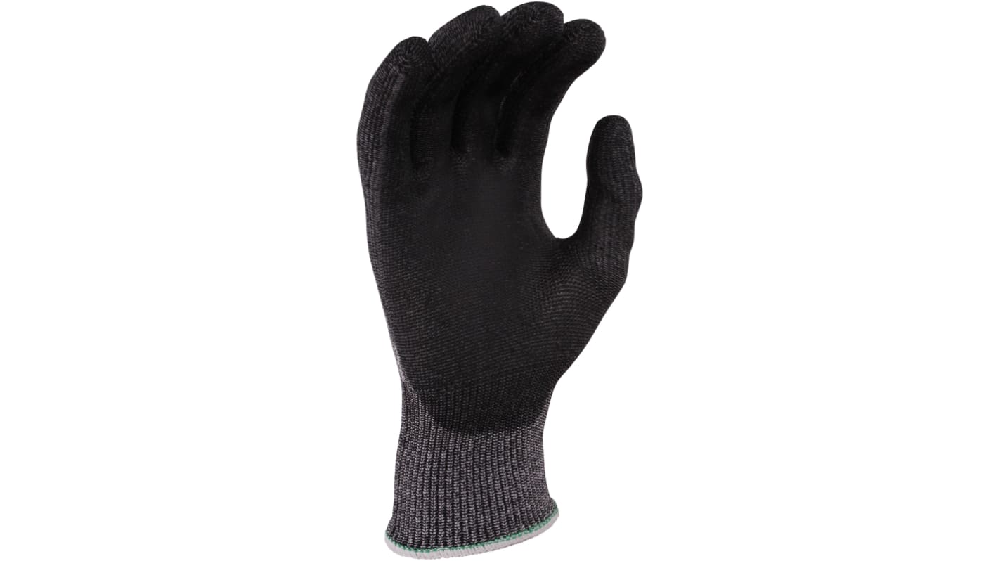 KUTLASS Black, Grey Nylon Cut Resistant Gloves, Size 10, Polyurethane Coating