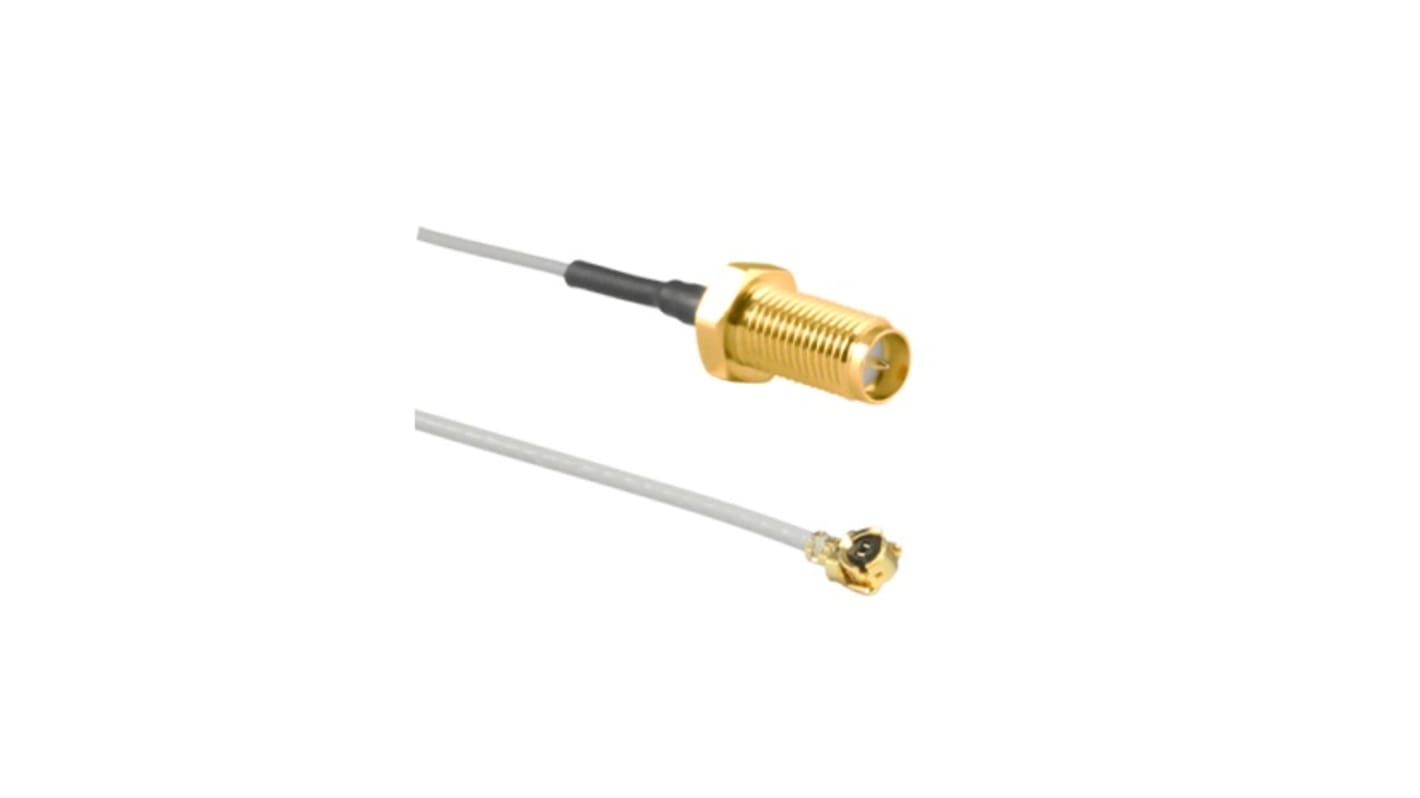 Cable coaxial Linx, 50 Ω, con. A: RP-SMA, con. B: U.FL, long. 100mm Gris