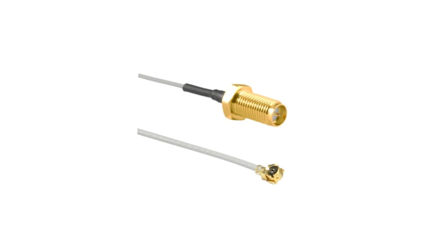 Cable coaxial Linx, 50 Ω, con. A: RP-SMA, con. B: U.FL, long. 100mm Gris