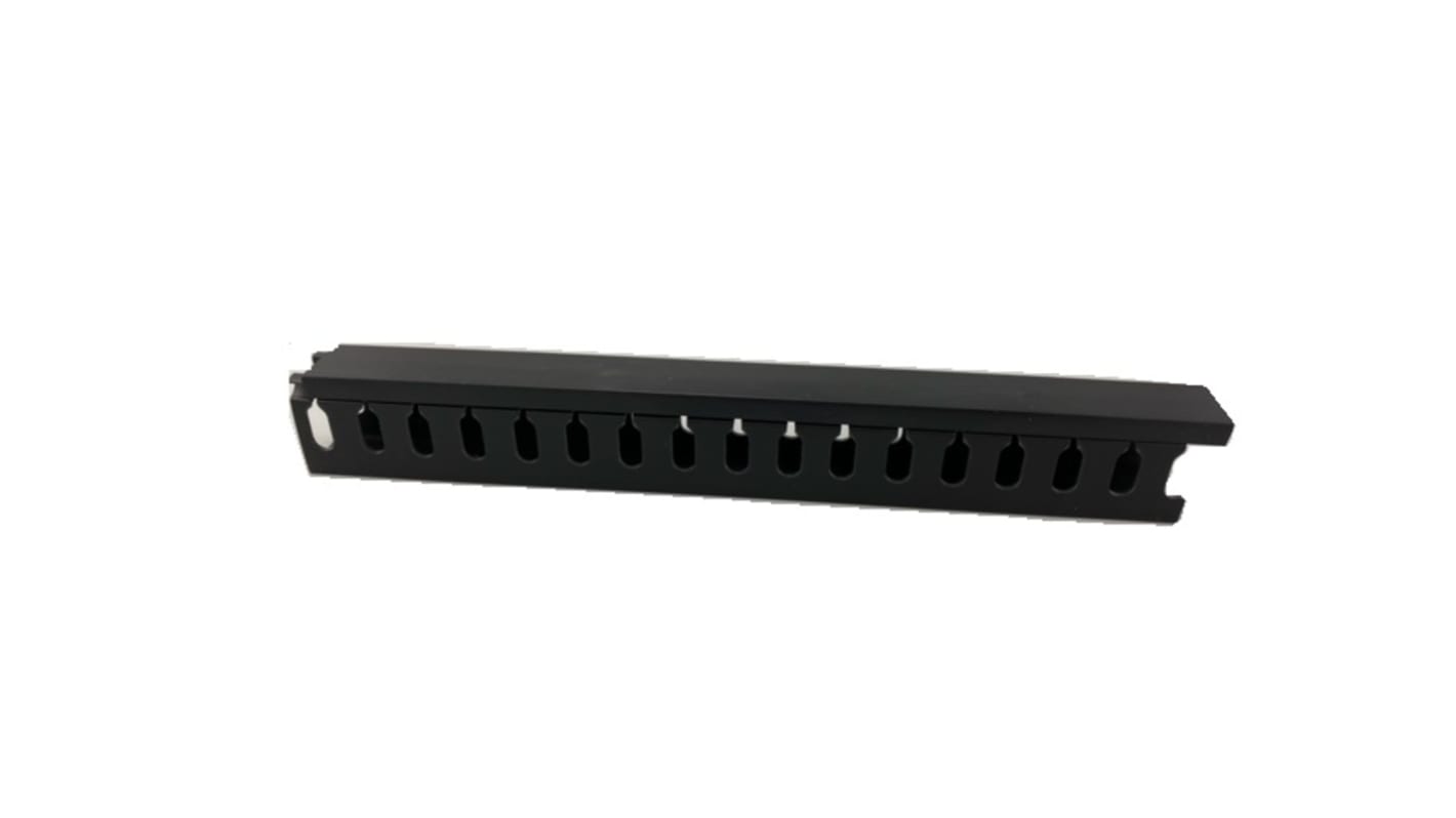 RS PRO Black Slotted Panel Trunking - Open Slot, W25 mm x D50mm, L2m, PVC