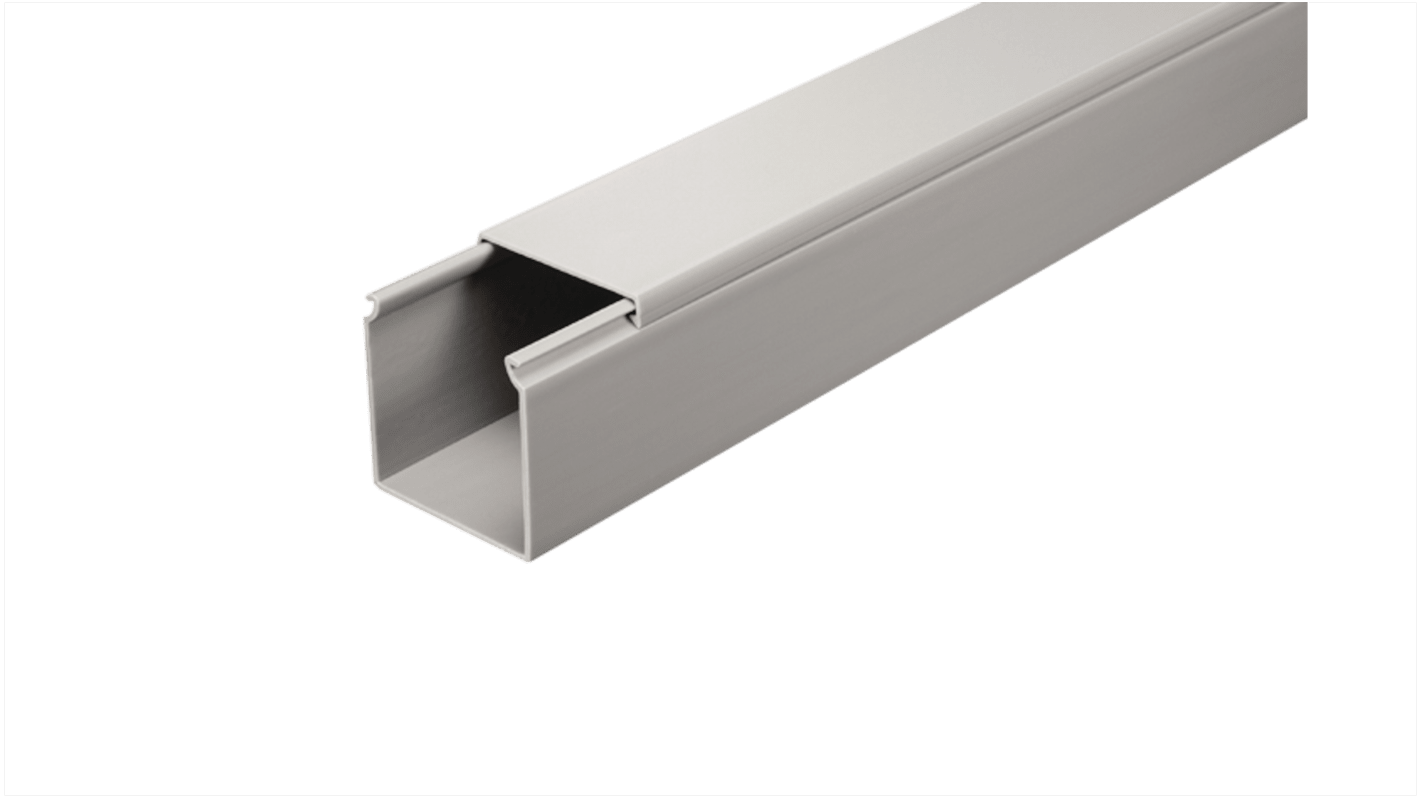 RS PRO Grey Cable Trunking, W50 mm x D50mm, L2m, PVC RS