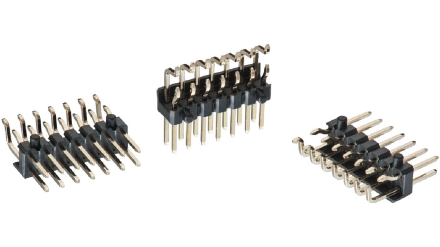 Conector macho para PCB En Ángulo Wurth Elektronik serie WR-PHD de 22 vías, 2 filas, paso 2.54mm