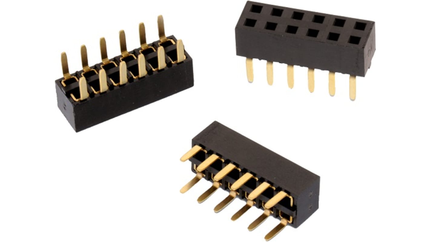 Conector hembra para PCB Entrada inferior Wurth Elektronik serie WR-PHD, de 32 vías en 2 filas, paso 2.54mm