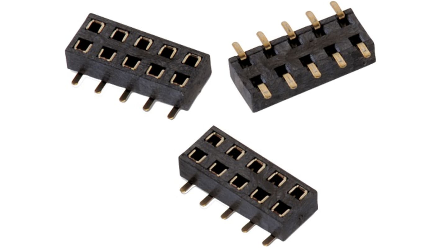 Conector hembra para PCB Wurth Elektronik serie WR-PHD, de 10 vías en 2 filas, paso 2mm