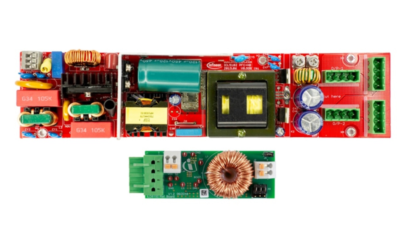 Zestaw badawczy do sterowników LED, REF-LLC-BUCK-4CH-320W, ICL5102 LED Driver IC, Płyta rozwojowa, Sterownik LED