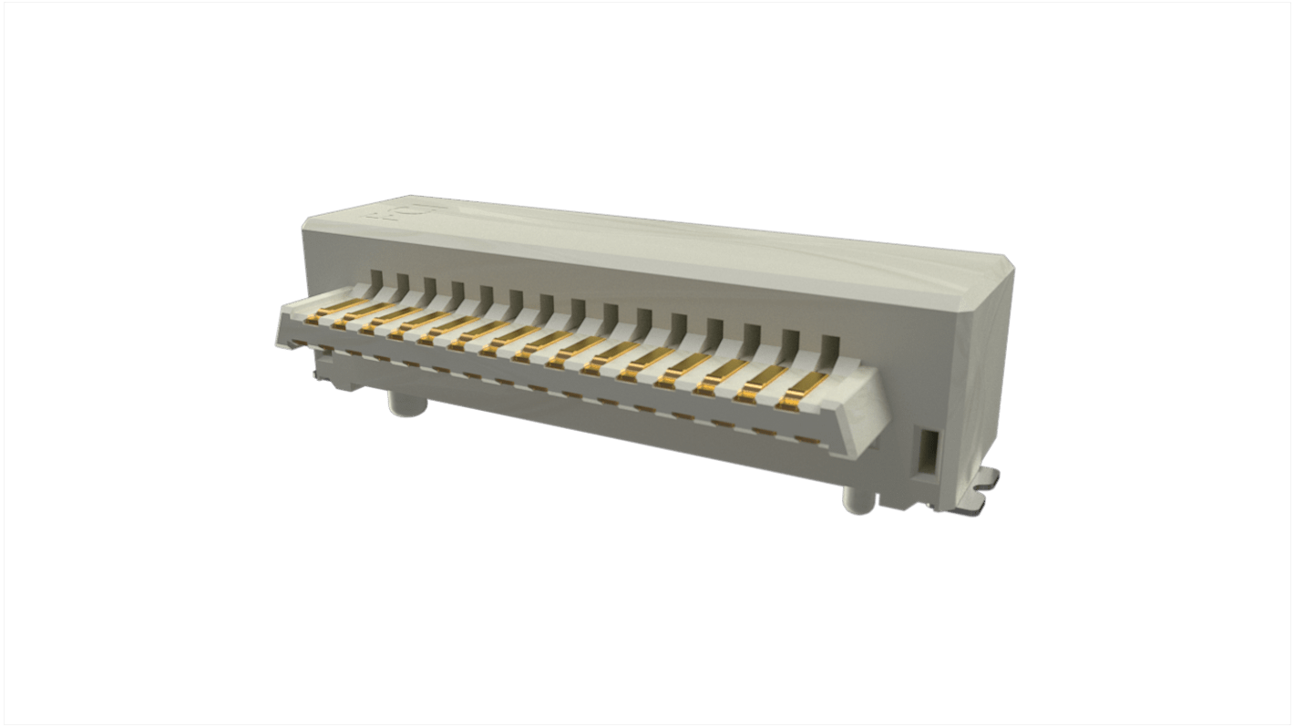 Conector macho para PCB Ángulo de 90° Amphenol ICC serie Conan Lite de 31 vías, paso 1.0mm