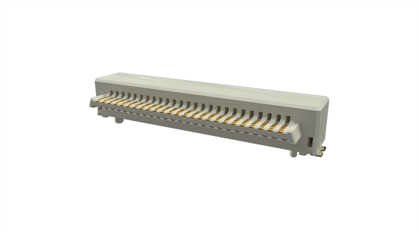 Conector macho para PCB Ángulo de 90° Amphenol ICC serie Conan Lite de 51 vías, paso 1.0mm