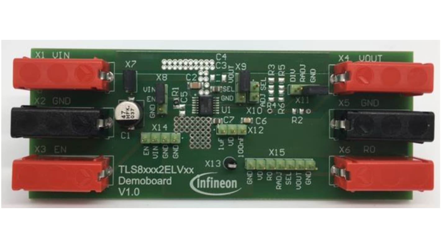 Płytka demo Infineon Regulator napięcia LDO Płytka ewaluacyjna Niski prąd spoczynkowy LDO TLS835B2ELVSE, mikrokontroler