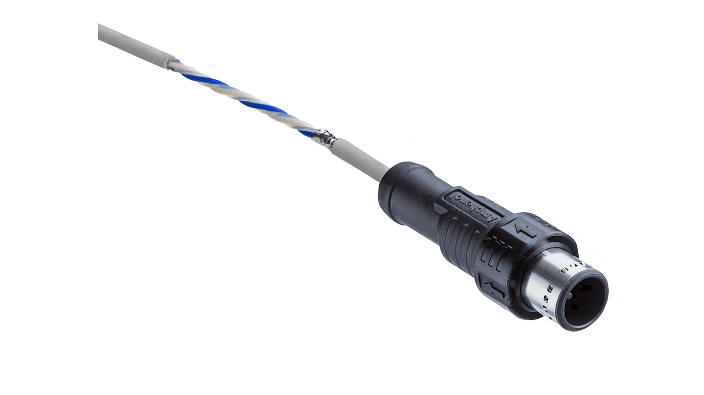 Kabel pro snímače a ovladače 2žilový Polyuretan PUR plášť , vnější průměr: 3.8mm Amphenol Industrial 10m