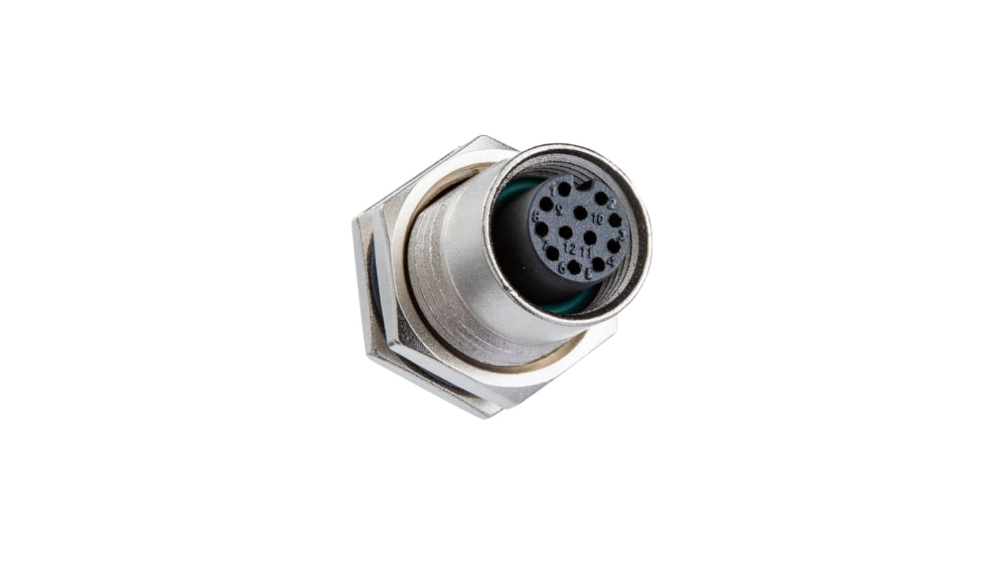 Conector circular Amphenol Industrial serie M de 2 vías hembra, Montaje en Panel, IP67