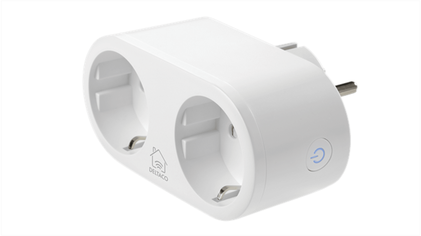 Deltaco Smart Plug, Type F - German Schuko, Wi-Fi, 13A, 240 V ac