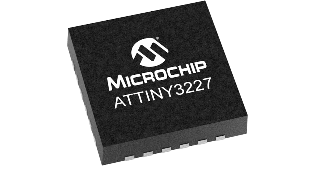 Microcontrollore Microchip, CPU AVR, VQFN, AVR, 24 Pin, SMD, 20MHz