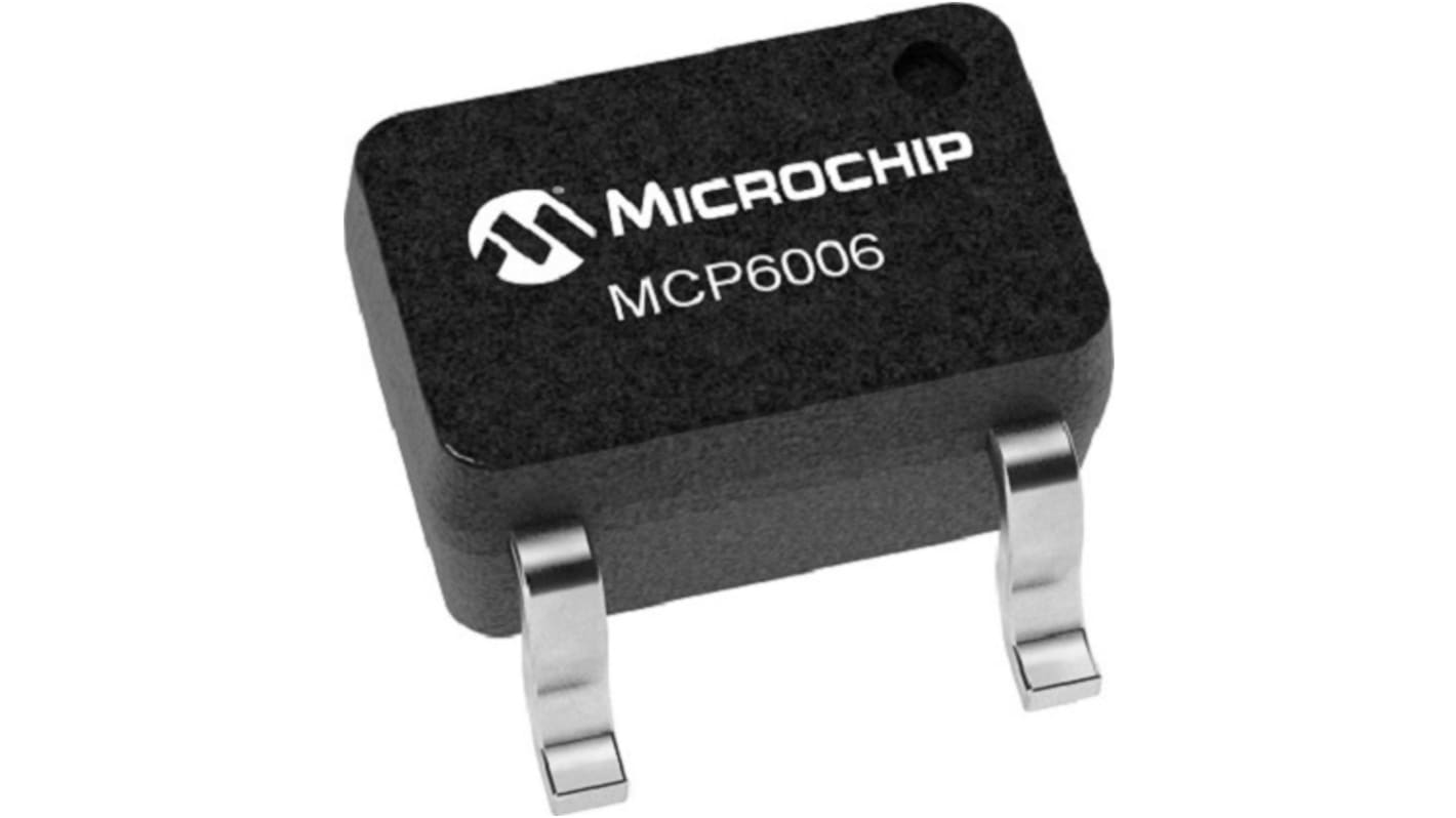 Amplificador operacional MCP6006UT-E/LT Amplificador de funcionamiento, 5,5 V 1MHZ SC70-5, 5 pines, Entrada / salida