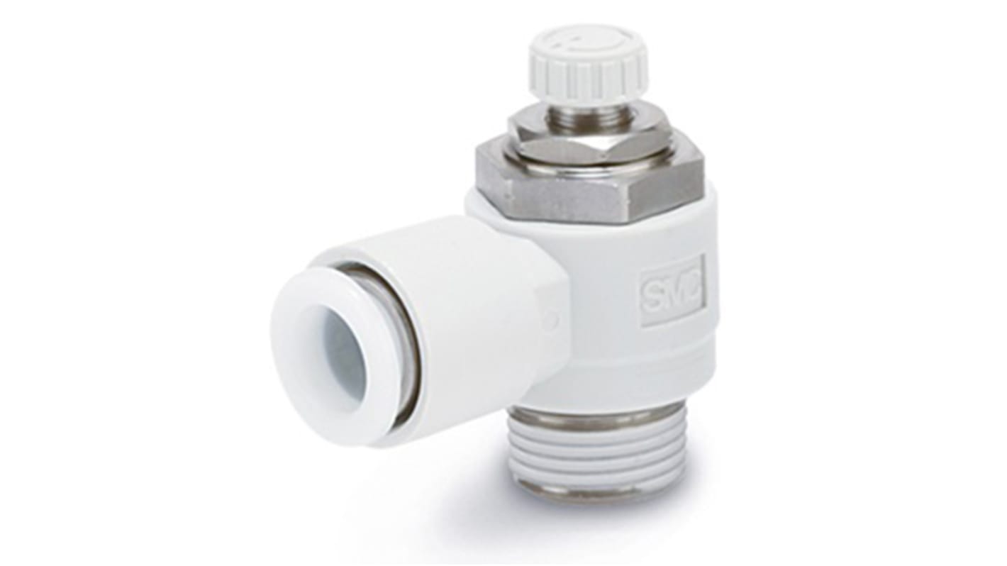 SMC AS205 Series Threaded Speed Controller, R 1/8 Inlet Port x 6mm Tube Outlet Port