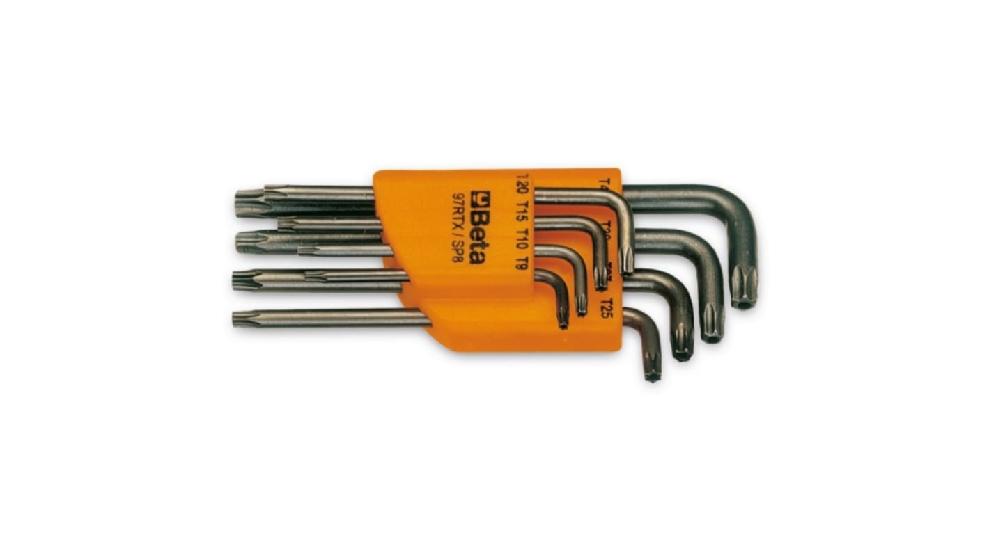 Corredo di chiavi Torx a L BETA 97RTX/SC8, 8 pezzi: T9, T10, T15, T20, T25, T27, T30, T40