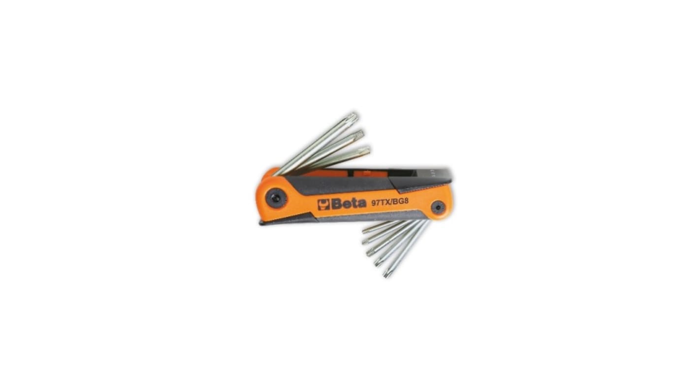 Corredo di chiavi Torx a L BETA 97TX/BG8, 8 pezzi: T9, T10, T15, T20, T25, T27, T30, T40