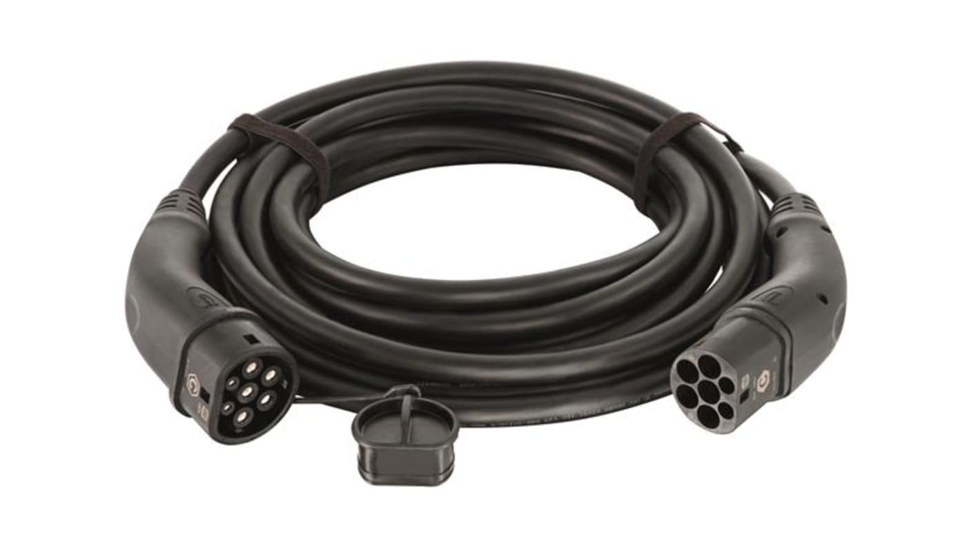 Cable de carga para vehículo eléctrico de Modo 3 HARTING, trifásico, conector De tipo 2 a tipo 2, long. 7.5m, 32 A